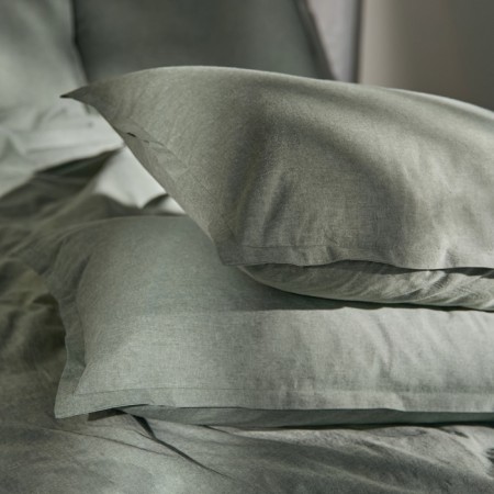 Pillowcase SL Home "Denim" 70*70+2 cm, central olive, 100% greedy cotton-1