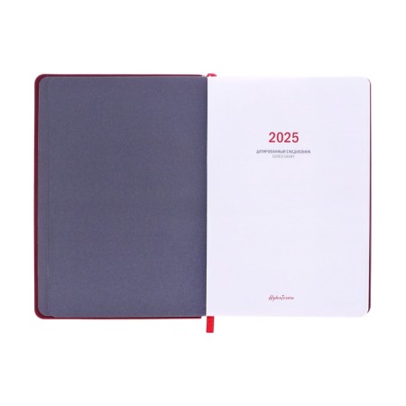 Dated diary 2025, A5, 176 sheets, Hong Kong, solid cover, pancake embossing, with liesse, block 80 g/m2, red-3