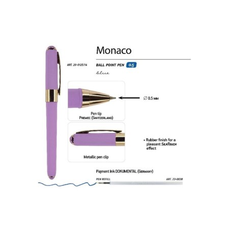 Ballic handle, 0.5 mm, Bruno VisConti Monaco, blue rod, Soft Touch Lilac body-4