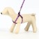 The set of stitched "paws", leash 120 x 1 cm, OG 23-35 cm, purple