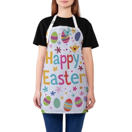 Apron kitchen with a photo print "Easter bunnies", adjustable, size OS