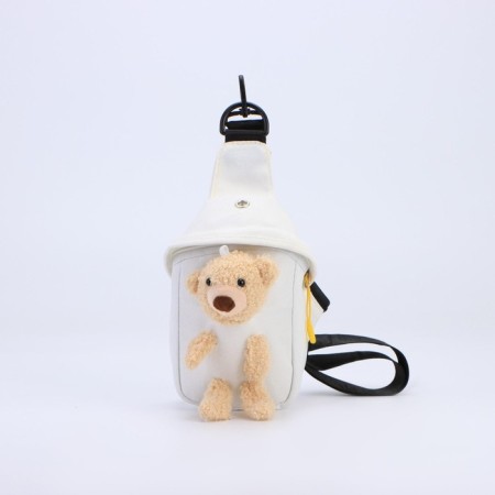 Baby bag over the shoulder with a toy, white color-1