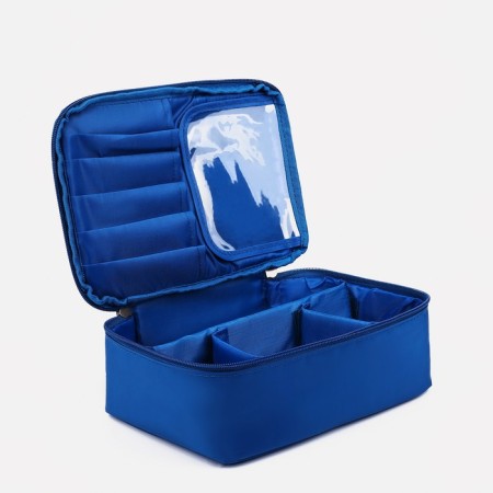 Road cosmetic bag on lightning, blue color-2