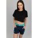 Women's shorts, size 48, dark blue color, turquoise