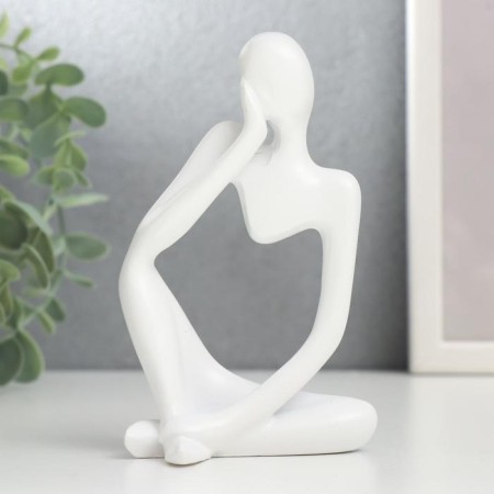 Souvenir Polystone "Abstraction - Attentiveness" White 12.5x6x8.5 cm