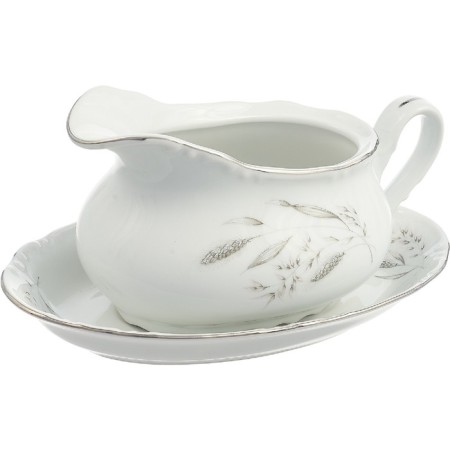 Constance saucer, decor "Silver ears, Platinum layering, 400 ml