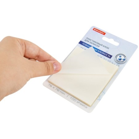 Block with a sticky edge of 76*76mm Brauberg Transparent 100l, transparent 115205-3