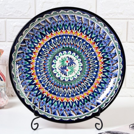 Largan Rishtan ceramics "Patterns", 32 cm, blue-1