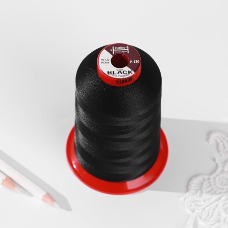 Fleet for embroidery, No. 130, 5000 m, black color No. 1325-2
