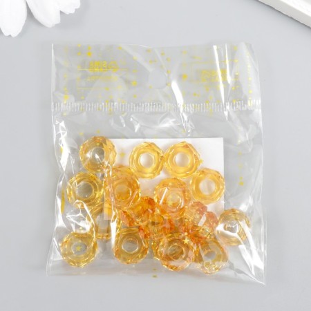 Beads for creativity plastic "Gaika" set 20 pcs Amber 1.3x1.3x0.5 cm-3