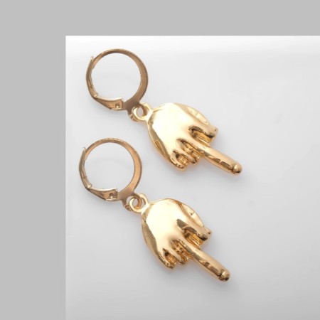 Earrings Metal "HAM", Color Gold-1