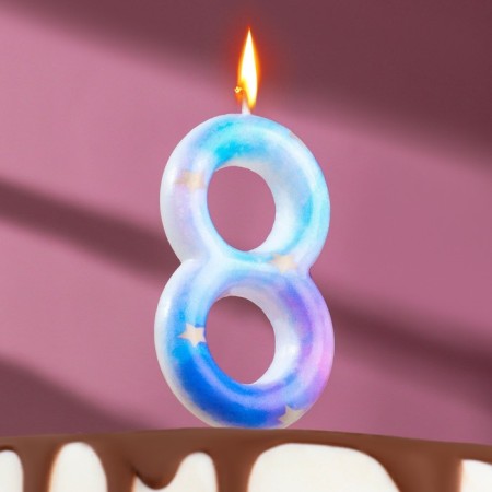 Candle in the cake on the spray "Zvezdopad", the number 8, 9 cm, giant