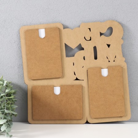 Photo frame LHDF "Family" 33x33 in 3 photos 10x15 cm, col. oak (plastic screen)-2