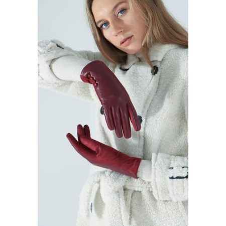 Gloves are female, dimensionless, without insulation, burgundy color-1