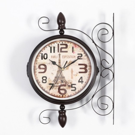 Wall clocks bilateral, on the suspension "Paris", smooth move, D-19 cm, 28 x 8.5 x 35 cm