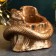 Kashpo "Snake on the stump" aged bronze, 10x10cm