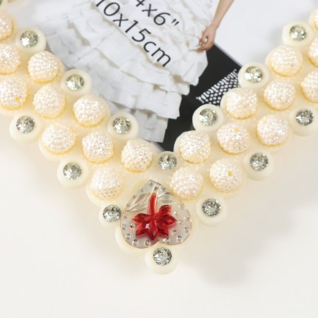 Photo frame 1038 10x15 cm "Pearls" plastic, col. white-2