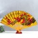 Fan bamboo, textile h = 50 cm "sakura" yellow