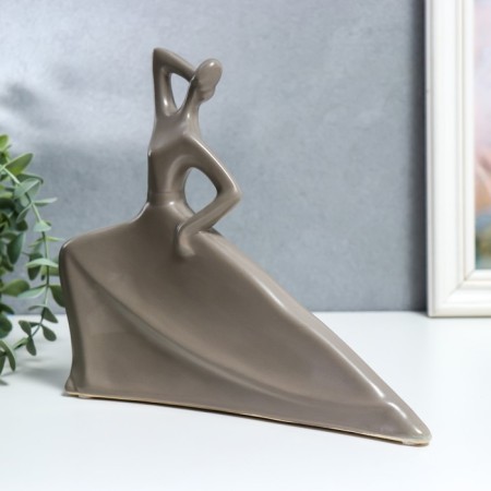 Souvenir Ceramics "Dance. Silhouette" Matte gray smoke 20.5x6x24 cm-2