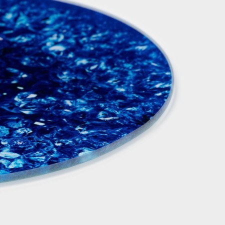 Board cutting glass shade "Blue agate", d = 20 cm, blue color-2