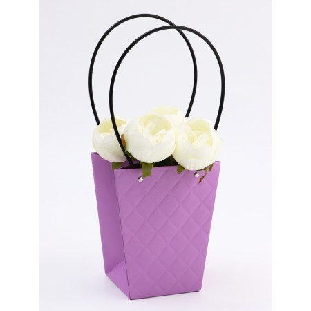 Flower bag embossed pink moisture-resistant, 17x17-11.5x11.5-20 cm-6