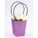 Flower bag embossed pink moisture-resistant, 17x17-11.5x11.5-20 cm
