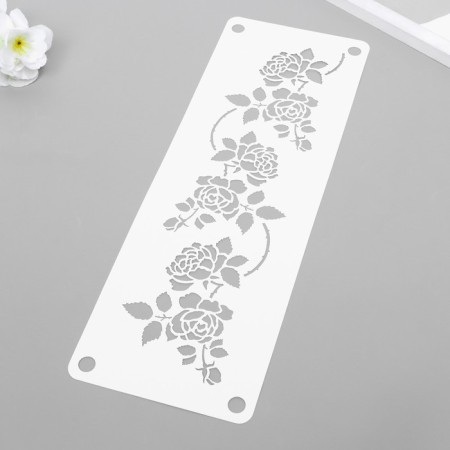 Stencil of stencil "Flower pattern" 11x32 cm-1