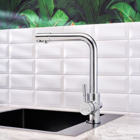 BouOU 91401 kitchen mixer, single -leaf, with switching a filter for drinking water, chrome-2