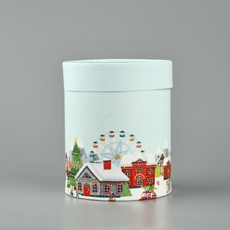 Box Gift round "Happy New Year!", 12 x 16 cm, New Year-1