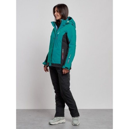 Ski costume female winter, size 44, dark green color-1