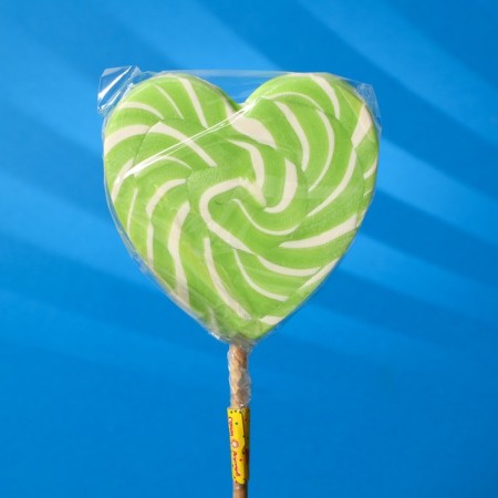 Caramel on a stick ’lolly heart two -color’ 70g green-1