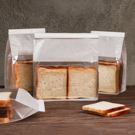 Paper package, with a window, rectangular bottom, white, 22 x 11 x 28 cm