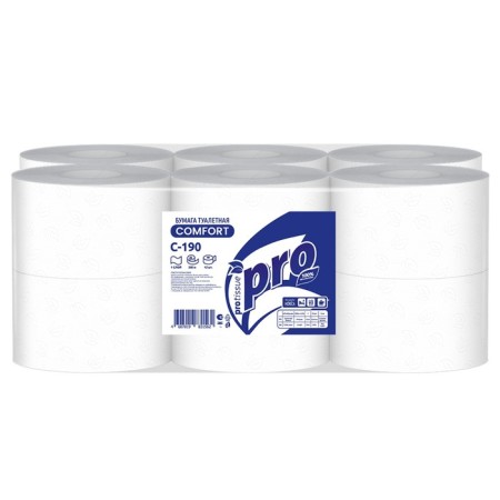 Protissue toilet paper C190, 1-layer with embossing, 200 m, without perforation-1