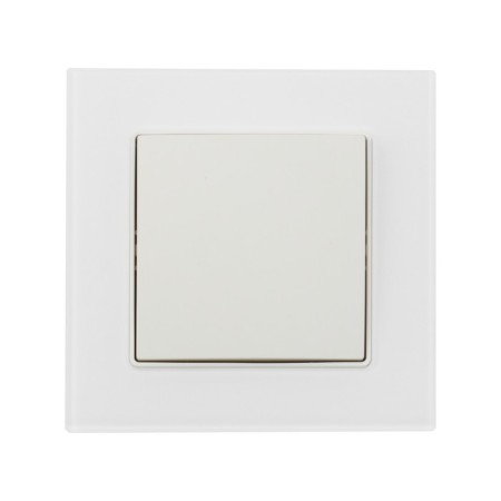 Tot Matte Glass switch, 10 a, 1 cl., Hidden, glass, white-2