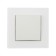 Tot Matte Glass switch, 10 a, 1 cl., Hidden, glass, white
