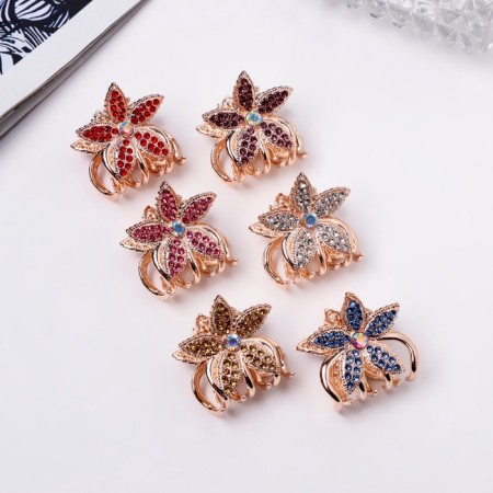 Hair crab "Audrey" Flower Color, 2.5 cm, gold, mix-1