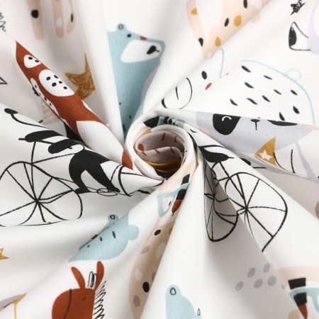 Printed "zoo" Sh.160 cm, satin, 100% cotton-2