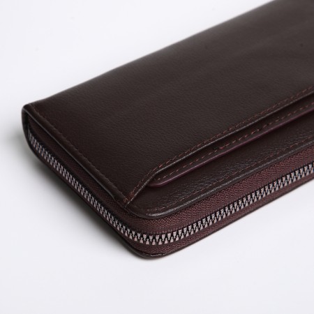 Male purse-clate on a zipper, brown color-3