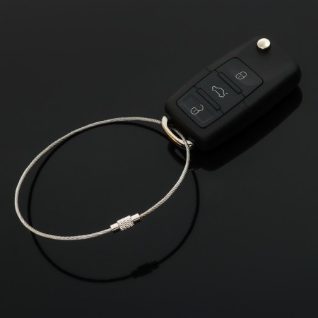 TORSO keychain, steel cable, 25 cm, chrome