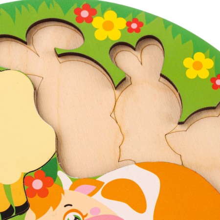 Logical puzzle "Animals and cubs", D = 20 cm-5