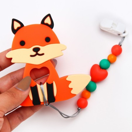 Silicone teether on the fox holder, I crush-1