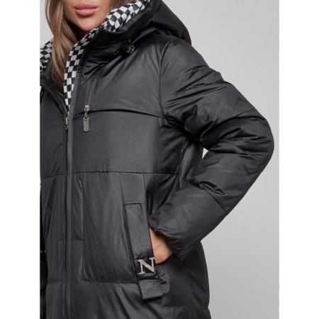 Coat insulated winter female, size 42, black color-8