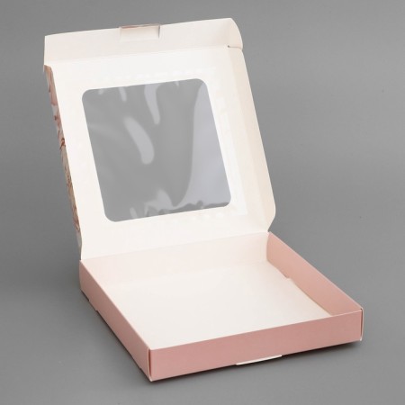 Box a gift team with a window, packaging, "you are beautiful", 19 x 19 x 3 cm-3