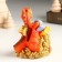 Piglite Polystone "Puffy Dragon with coins and sunflower" 8.3x6.2x9 cm