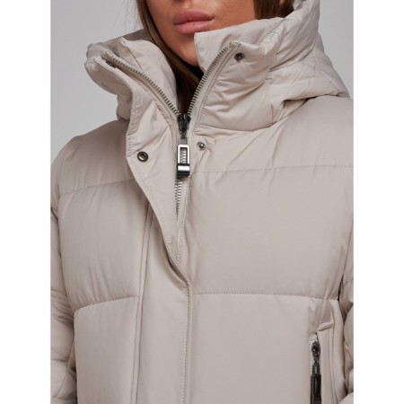 Coat insulated winter female, size 50, light-gray color-13