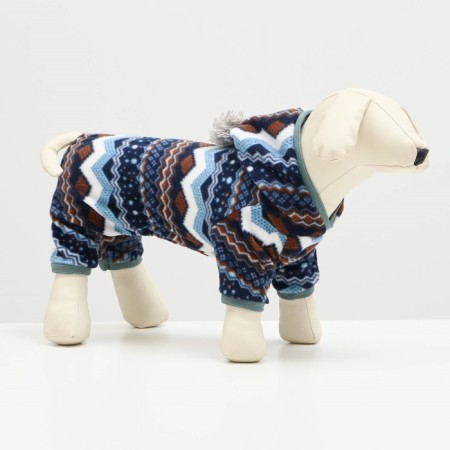 Zimovye jumpsuit for animals "Scandinavia", L (DS 28-30, OG 40-44, Osh 32 cm), mix