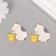 Decor for creativity metal, enamel "cat with mouse" set of 2 pcs 3.3x3 cm
