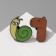 Set of icons (2pcs) "ZOO" Snail and Capibar, non -ferrous in ferrous metal