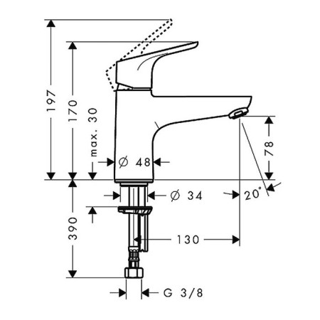 Hansgrohe Focus bath mixer for installation on board the bath-1