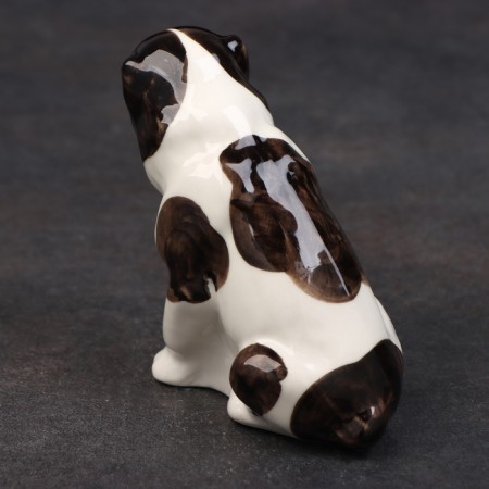 Porcelain figurine "Alabai Black-white", 10 cm, copyright painting-2